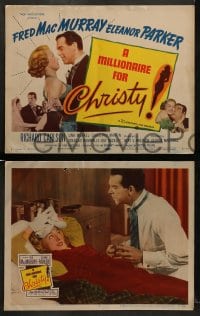 7z318 MILLIONAIRE FOR CHRISTY 8 LCs 1951 Fred MacMurray, pretty Eleanor Parker, Richard Carlson!