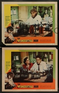 7z848 NEANDERTHAL MAN 3 LCs 1953 includes great wacky image of monster in laboratory!