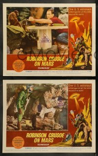 7z393 ROBINSON CRUSOE ON MARS 8 LCs 1964 sci-fi images w/ Paul Mantee, Adam West, & a monkey!