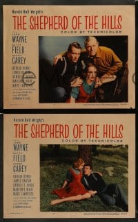 7z861 SHEPHERD OF THE HILLS 3 LCs R1955 great images of John Wayne, Betty Field & Harry Carey!
