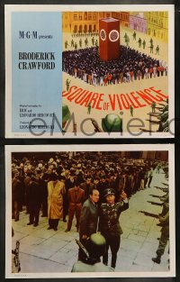 7z442 SQUARE OF VIOLENCE 8 LCs 1963 Broderick Crawford in WWII Nazi Germany, wild images!