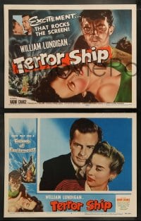 7z474 TERROR SHIP 8 LCs 1954 William Lundigan, Naomi Chance, excitement rocks the screen!