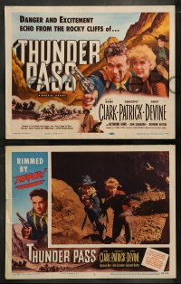 7z487 THUNDER PASS 8 LCs 1954 Dane Clark & Dorothy Patrick, danger & excitement echo from cliffs!