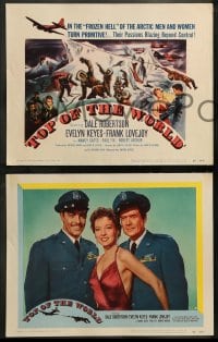 7z496 TOP OF THE WORLD 8 LCs 1955 Dale Robertson & Evelyn Keyes trapped on crumbling island of ice