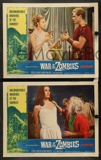 7z524 WAR OF THE ZOMBIES 8 LCs 1965 John Drew Barrymore, unconquerable warriors of the damned!