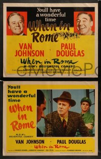 7z531 WHEN IN ROME 8 LCs 1952 Van Johnson, Paul Douglas, Joseph Calleia, delightful comedy!