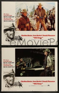 7z538 WILL PENNY 8 LCs 1968 cowboy Charlton Heston, Joan Hackett, Donald Pleasance