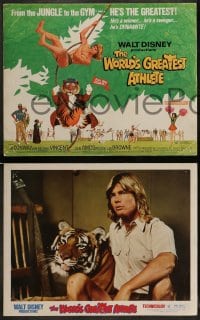 7z032 WORLD'S GREATEST ATHLETE 9 LCs 1973 Walt Disney, Jan-Michael Vincent goes from jungle to gym!