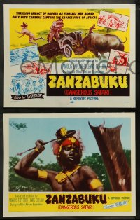 7z554 ZANZABUKU 8 LCs 1956 Dangerous Safari, cool images of African natives & wildlife!