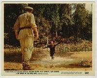 8a005 BRIDGE ON THE RIVER KWAI color 8x10 still 1958 Alec Guinness stares at William Holden in river