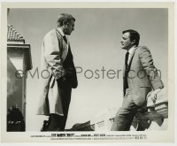 8a144 BULLITT 8x10 still 1968 cool Steve McQueen talking to Robert Vaughn outside!