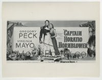 8a150 CAPTAIN HORATIO HORNBLOWER 7.75x10 still 1951 Gregory Peck & Virginia Mayo on the 24-sheet!