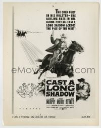 8a161 CAST A LONG SHADOW 8x10.25 still 1959 great image of Audie Murphy used for newspaper ads!