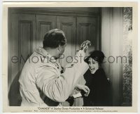 8a166 CHARADE 8x10 still 1963 George Kennedy with hook hand by terrified Audrey Hepburn!