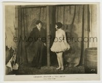 8a181 CIRCUS 8x9.75 still 1928 shy Tramp Charlie Chaplin trying to romance Merna Kennedy!