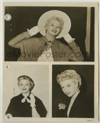 8a241 DOLORES MICHAELS 8x10 still 1950s three portraits with personal information on the back!