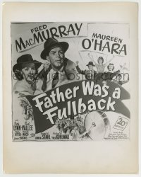 8a294 FATHER WAS A FULLBACK 8.25x10.25 still 1949 Fred MacMurray & Maureen O'Hara on the 6-sheet!