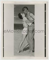 8a296 FEMALE ON THE BEACH 8.25x10 still 1955 great art of Joan Crawford and Jeff Chandler!
