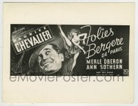 8a306 FOLIES-BERGERE 8x10 key book still 1935 great 24-sheet art of Maurice Chevalier & sexy showgirls!