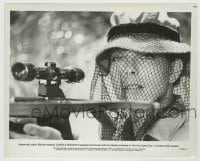 8a309 FOR YOUR EYES ONLY 8x10 still 1981 veiled Carole Bouquet prepares to shoot her crossbow!