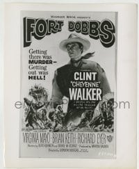 8a314 FORT DOBBS 8x10 still 1958 great artwork of cowboy Clint Walker used on the one-sheet!