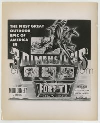 8a315 FORT TI 3D 8.25x10 still 1953 George Montgomery, cool 3-D artwork used on the six-sheet!