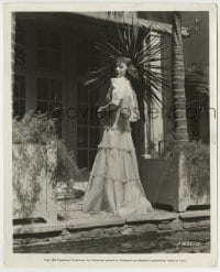8a318 FRANCES DRAKE 8.25x10 still 1935 wearing a pretty blue organza frock outside her home!