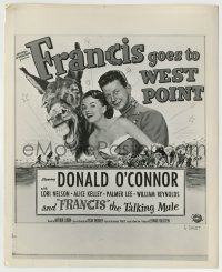 8a322 FRANCIS GOES TO WEST POINT 8.25x10 still 1952 Donald O'Connor & talking mule on the 6-sheet!