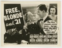 8a326 FREE, BLONDE & 21 7.75x10.25 still 1940 montage of Lynn Bari & top stars on the half-sheet!