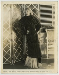 8a342 GAY DIVORCEE 8x10.25 still 1934 full-length portrait of Ginger Rogers modeling a fur coat!