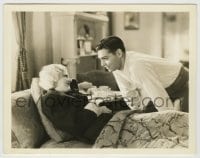 8a420 HOLD YOUR MAN 8x10.25 still 1933 Clark Gable stares lovingly at happy Jean Harlow in bed!