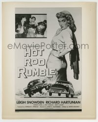 8a427 HOT ROD RUMBLE 8.25x10 still 1957 art of sexy bad girl Leigh Snowden used on the one-sheet!