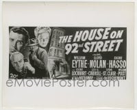 8a434 HOUSE ON 92nd STREET 8.25x10 still 1945 cool film noir montage art used on the 24-sheet!