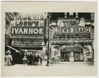 8a472 IVANHOE candid 8x10.25 still 1952 two cool theater fronts with posters & elaborate displays!