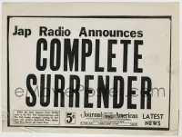 8a482 JAP RADIO ANNOUNCES COMPLETE SURRENDER 7.5x10 news photo 1945 from hours after it happened!