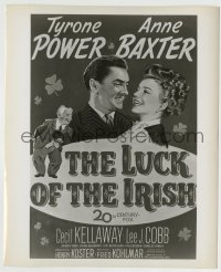 8a587 LUCK OF THE IRISH 8.25x10 still 1948 art of Tyrone Power & Anne Baxter used on the one-sheet!