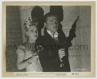 8a593 MAD GHOUL 8.25x10 still R1949 c/u of Turhan Bey with gun & Evelyn Ankers with flashlight!