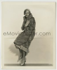 8a596 MADGE EVANS deluxe 8x10 still 1930s full-length in fur coat by Clarence Sinclair Bull!