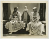 8a618 MASK OF FU MANCHU 8.25x10.25 still 1932 great portrait of Asian Myrna Loy w/ creepy statues!
