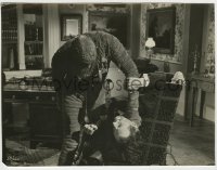 8a648 MUMMY 7.25x9.25 still 1959 Christopher Lee as the bandaged monster attacking Peter Cushing, Hammer