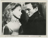 8a695 ON THE WATERFRONT 8x10.25 still 1954 Marlon Brando looking away from Eva Marie Saint!