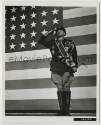 8a708 PATTON 8x10 still 1970 best portrait of George C. Scott as famous WWII general by flag!