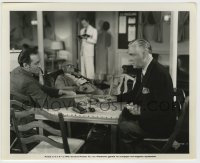 8a726 PURSUIT TO ALGIERS 8x10 still 1945 Rathbone as Sherlock Holmes, Nigel Bruce plays solitaire!
