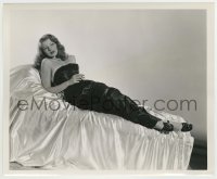 8a755 RITA HAYWORTH 8.25x10 still 1946 full-length reclined pose in Gilda sheath dress by Coburn!
