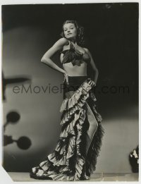8a754 RITA HAYWORTH 7x9.25 still 1940s wearing incredibly sexy two-piece dress by Welbourne!