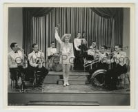 8a763 ROCKIN' IN THE ROCKIES 8.25x10 still 1945 cowgirl Mary Beth Hughes with gun by orchestra!