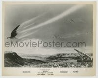 8a764 RODAN 8x10 still 1957 formations of military jets chase the monster in the sky!
