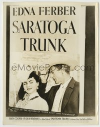 8a781 SARATOGA TRUNK 8x10.25 still 1945 Gary Cooper & Ingrid Bergman on Edna Ferber book cover!