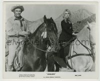 8a797 SHALAKO 8x10 still 1968 close up of Sean Connery & sexy Brigitte Bardot on horseback!