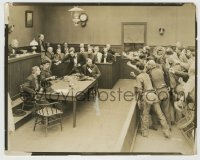 8a805 SILENT MAN 8x10.25 still 1917 William S. Hart refuses to talk,, even at his jury trial!